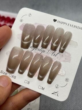 L size press on nails